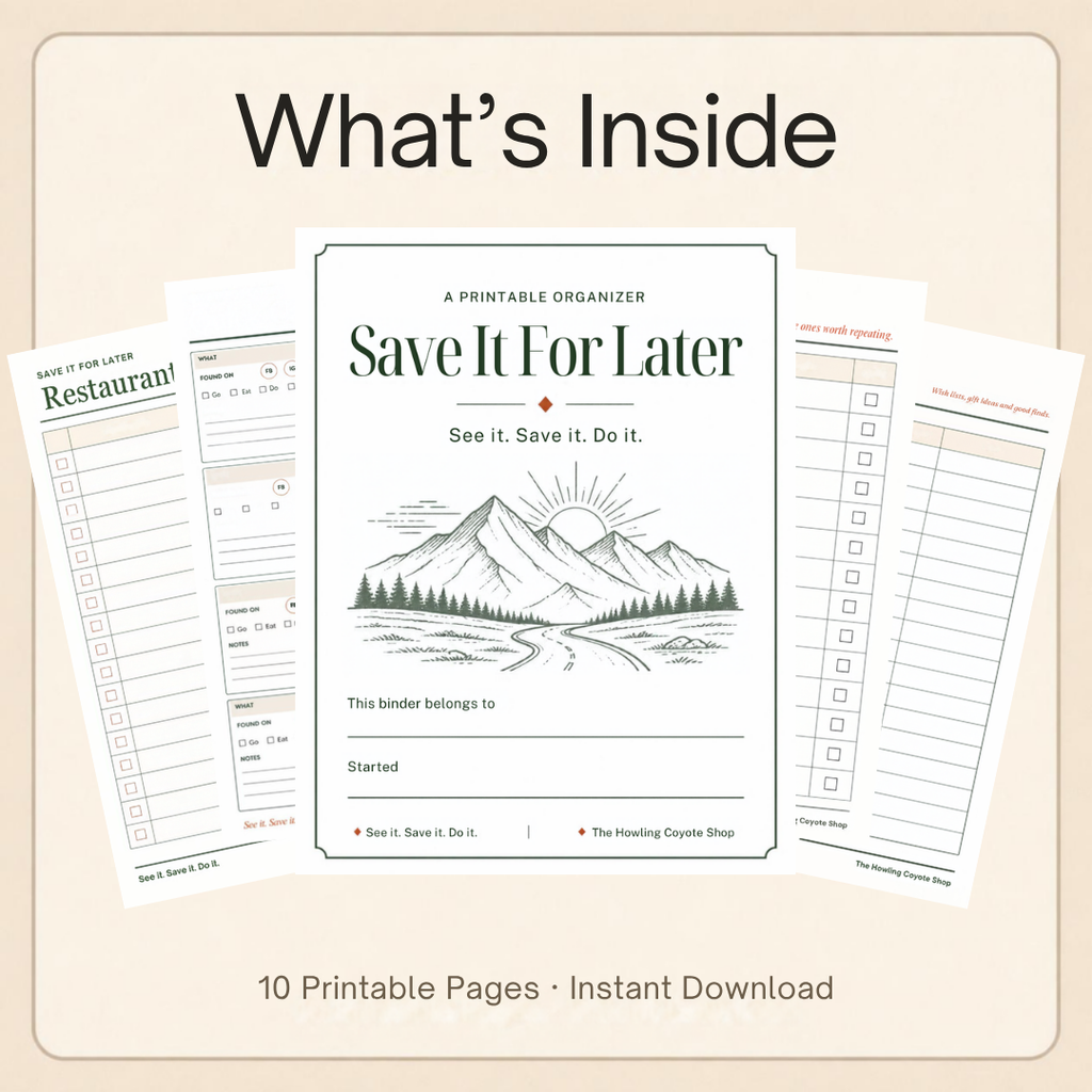 What's inside Save It For Later: cover and sample pages