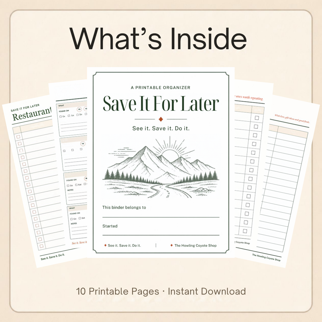 What's inside Save It For Later: cover and sample pages